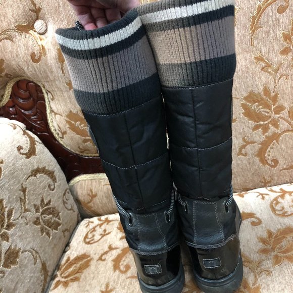 Lace-Up Knee High Patent & Leather Aldo Rain Boots - Picture 13 of 16